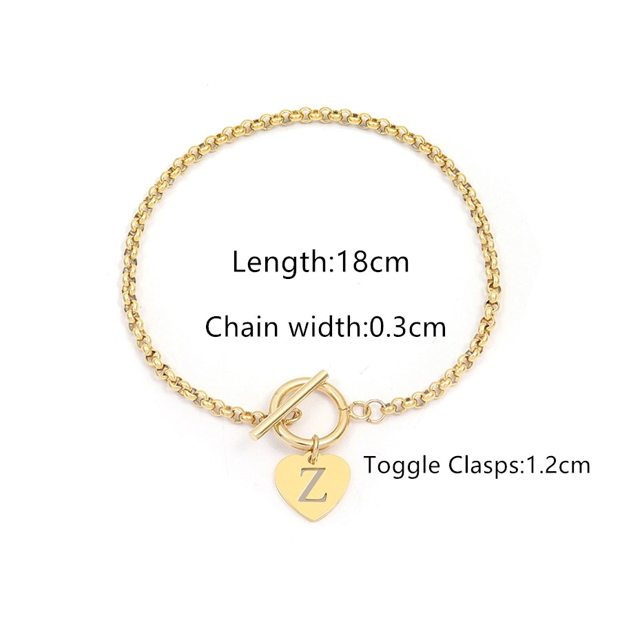 Elegant Simple Style Classic Style Letter 201 Stainless Steel 304 Stainless Steel Bracelets In Bulk