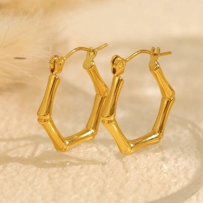 Jewelry IG Style Elegant Simple Style Geometric 304 Stainless Steel 18K Gold Plated Polishing Rings Earrings