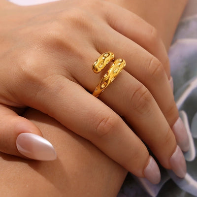 Jewelry Casual Elegant Modern Style Geometric 304 Stainless Steel 18K Gold Plated Plating Rings