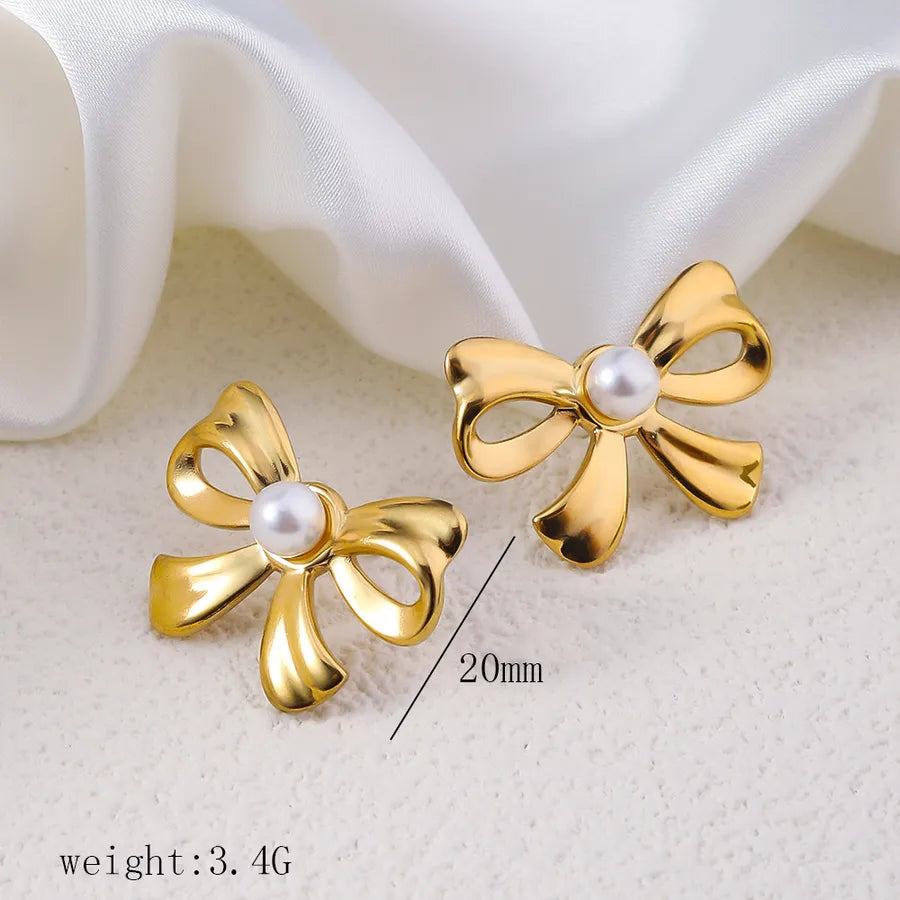 1 Pair Simple Style Commute Geometric Heart Shape Plating Titanium Steel Drop Earrings Earrings Ear Studs