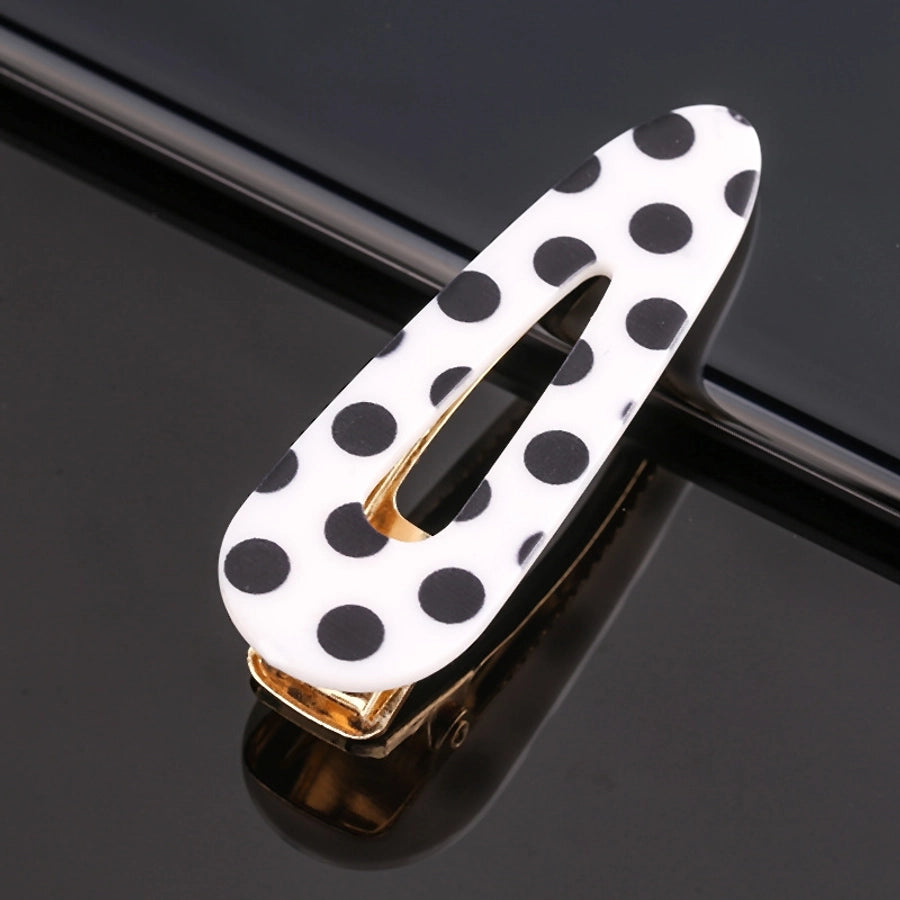 retro color block polka dots acetic acid sheets hair clip 1 piece