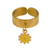 Jewelry Elegant Retro Solid Color 304 Stainless Steel Enamel Open Rings