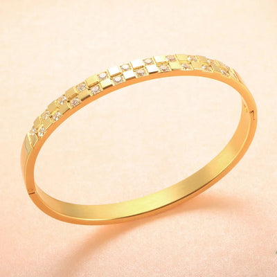 Casual Elegant Geometric 304 Stainless Steel Diamond Bangle In Bulk