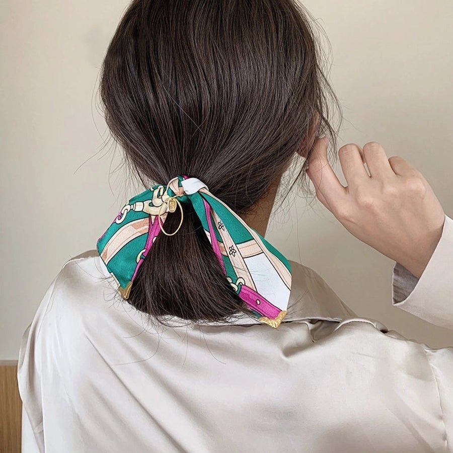 Women's Simple Style Printing Cloth Hair Tie