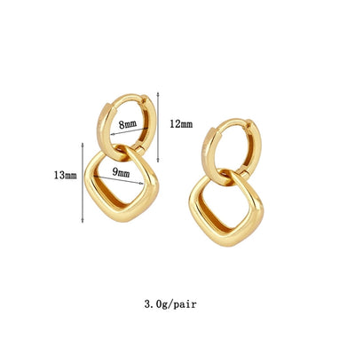 1 Pair Simple Style Geometric Star Inlay Copper Zircon Gold Plated Earrings Ear Studs