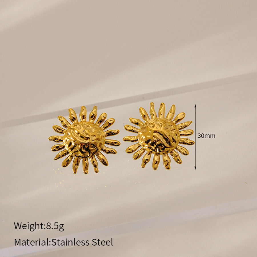 1 Pair Simple Style Classic Style Circle Heart Shape Spiral 304 Stainless Steel Ear Studs