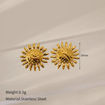 1 Pair Simple Style Classic Style Circle Heart Shape Spiral 304 Stainless Steel Ear Studs