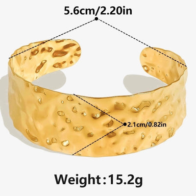 304 Stainless Steel Cross-Border European and American Bracelet 18K Gold Adjustable Bracelet Light Luxury Design Sense Opening Bracelet in Stock