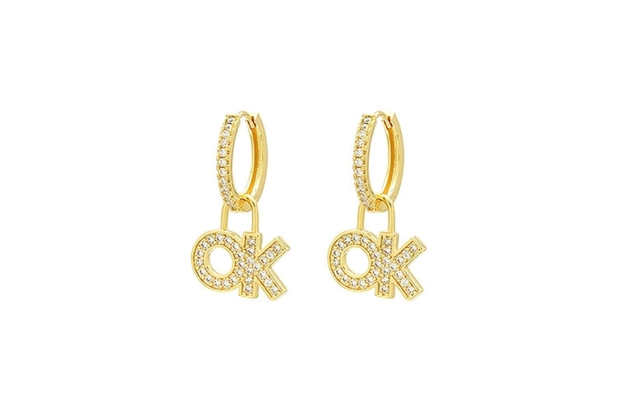 1 Pair Simple Style Letter Plating Copper Drop Earrings