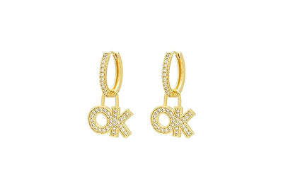 1 Pair Simple Style Letter Plating Copper Drop Earrings