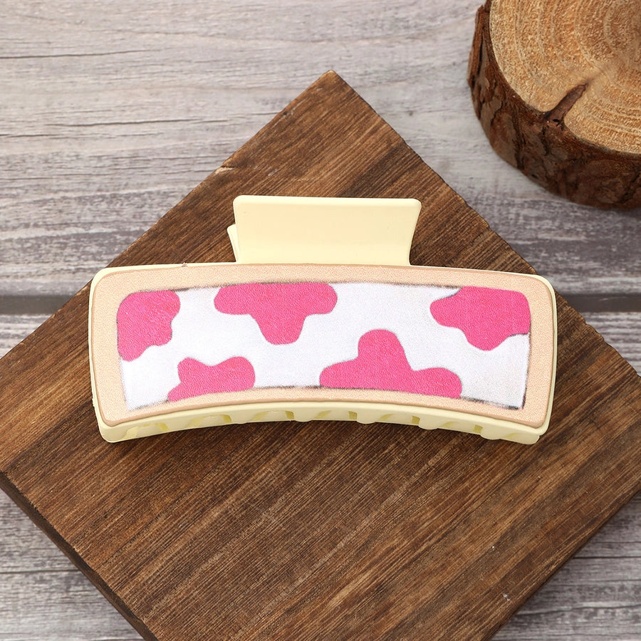 Women's Cute Cows Cow Pattern Pu Leather Hair Claws