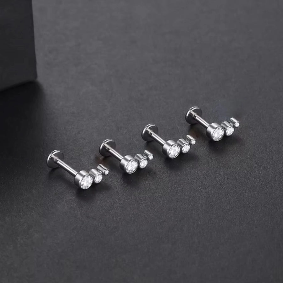 1 Piece Lip Rings Simple Style Shiny Panda Glasses Spider Pure Titanium Titanium Alloy Zircon 14K Gold Plated White Gold Plated Lip Rings Ear Cartilage Rings & Studs