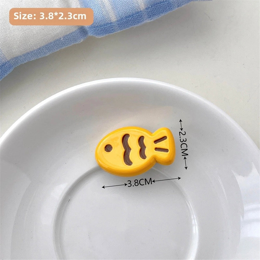 Candy Color Snapper Burned Hair Clip  Sweet Girl's Heart Cute Fish Bangs Clip Student  Hairpin Hair Accessories