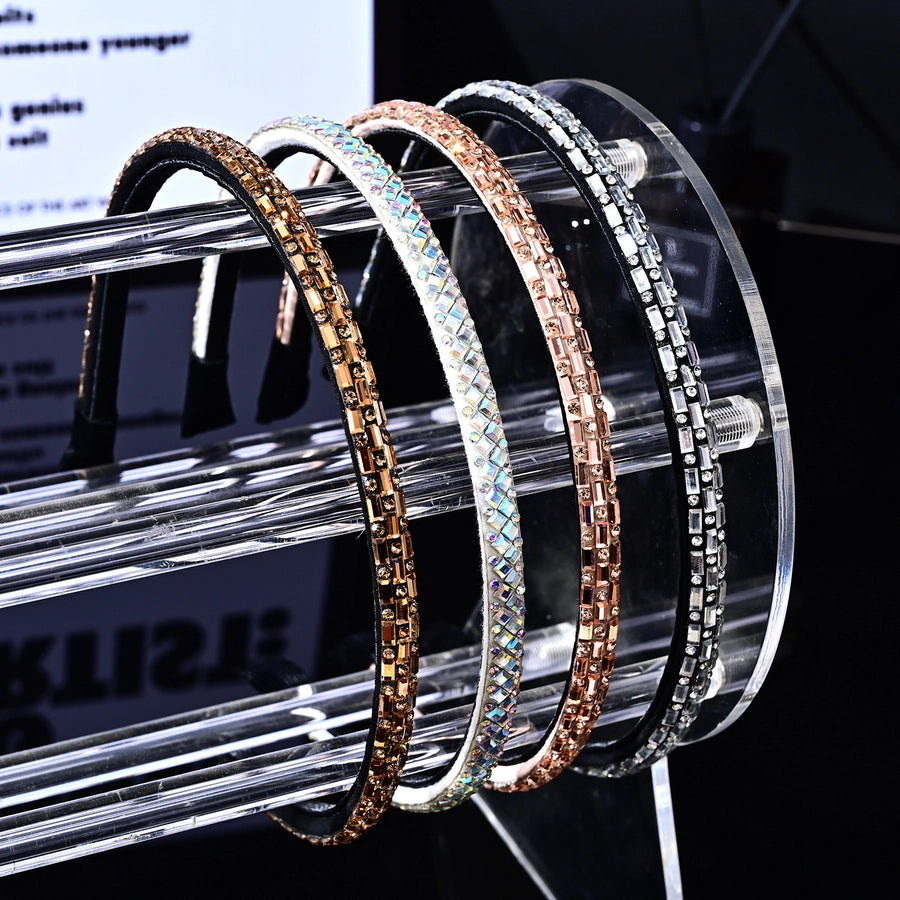 Women's Simple Style Classic Style Solid Color Rhinestone Inlay Rhinestones Hair Band