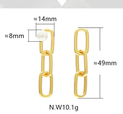1 Pair Vintage Style Classic Style Geometric Plating Copper Pearl Drop Earrings
