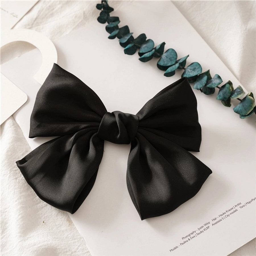 preppy style bow knot cloth hair clip 1 piece