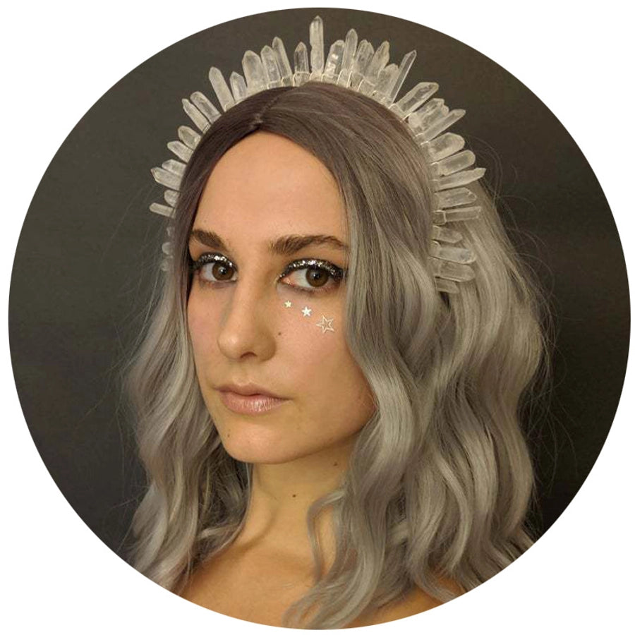 retro square crystal patchwork hair band