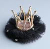fashion crown gauze epoxy inlay rhinestones hair clip hair band 1 piece