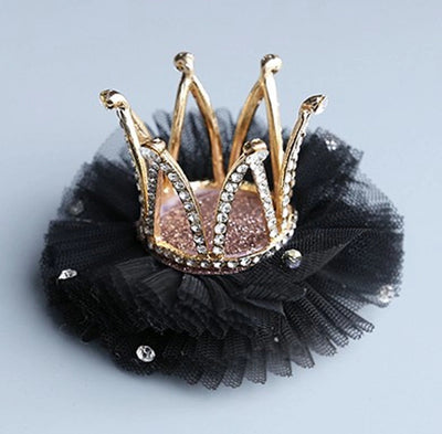 fashion crown gauze epoxy inlay rhinestones hair clip hair band 1 piece