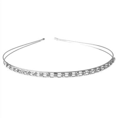 women's simple style waves flower bow knot metal inlay pearl zircon hair band