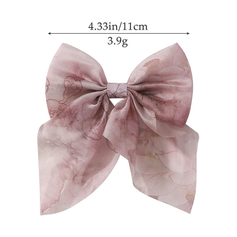 Girl'S Simple Style Classic Style Bow Knot Alloy Ribbon Lettuce Trim Hair Clip