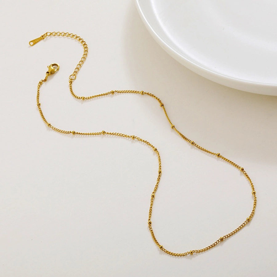 Jewelry Simple Style Geometric Solid Color Titanium Steel Chain Necklace