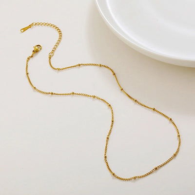 Jewelry Simple Style Geometric Solid Color Titanium Steel Chain Necklace