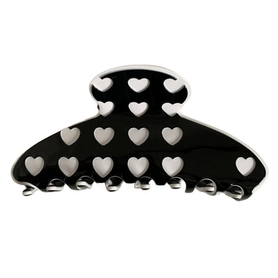 women's simple style commute heart shape alloy acetic acid sheets printing hair claws
