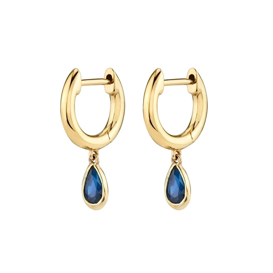 1 Pair IG Style Water Droplets Inlay Copper Zircon Gold Plated Drop Earrings