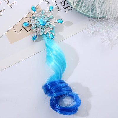Kid'S Princess Snowflake high temperature wire Diamond Hair Clip