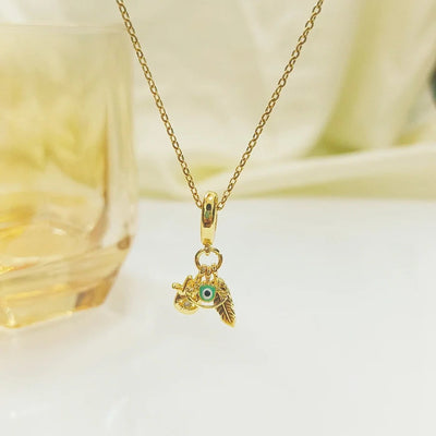 Jewelry Sweet Solid Color Titanium Steel Plating Pendant Necklace