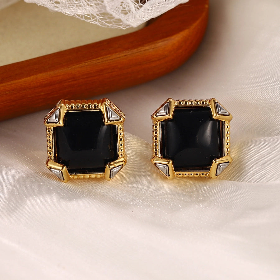 1 Pair Elegant Retro Geometric Butterfly Inlay Alloy Artificial Pearls Natural Stone Zircon 18K Gold Plated Palladium White K Drop Earrings