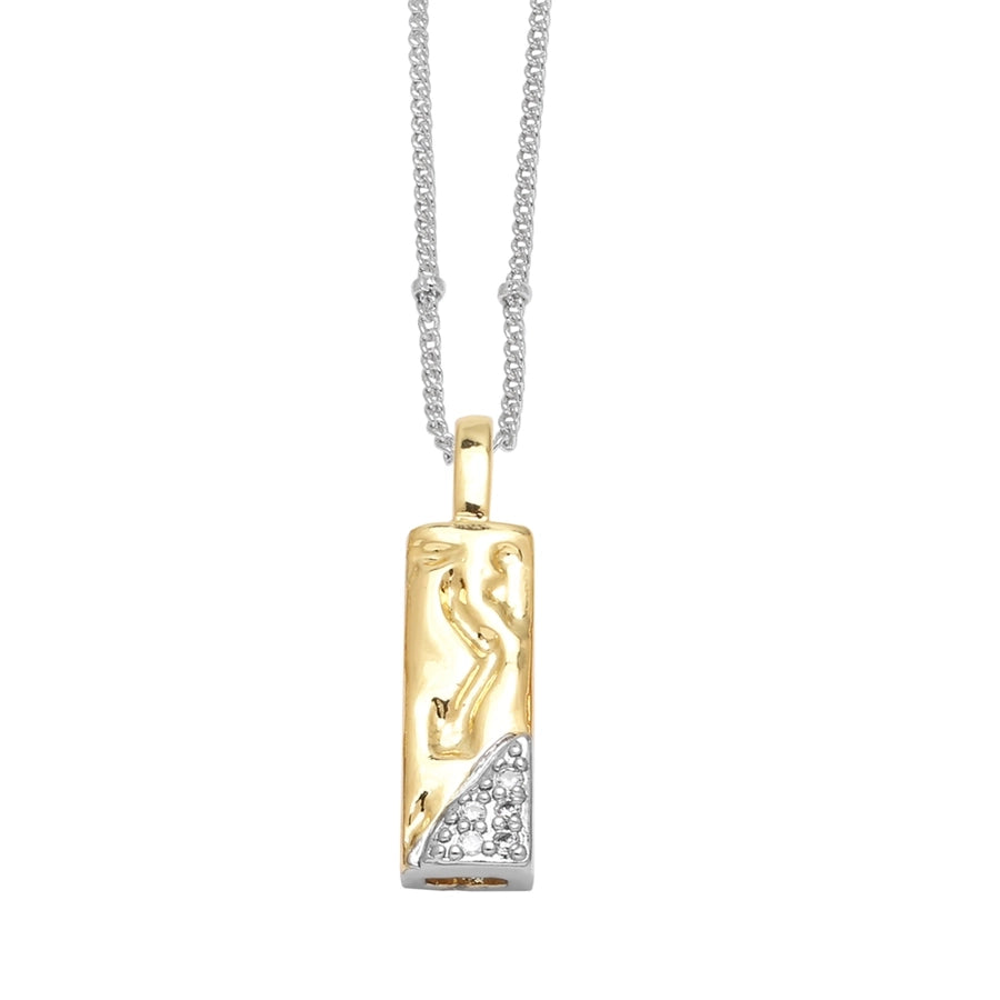 Jewelry Modern Style Simple Style letter 201 Stainless Steel Copper Zircon 18K Gold Plated Mixed Metal Inlay Pendant Necklace