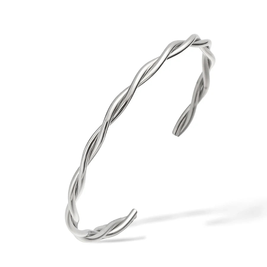 Retro Simple Style Commute Geometric 304 Stainless Steel Cuff Bracelets In Bulk