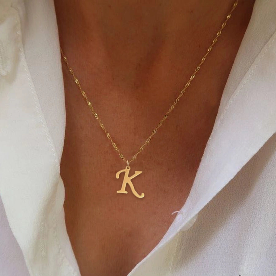 Jewelry Elegant Simple Style Classic Style Letter 201 Stainless Steel 304 Stainless Steel Pendant Necklace