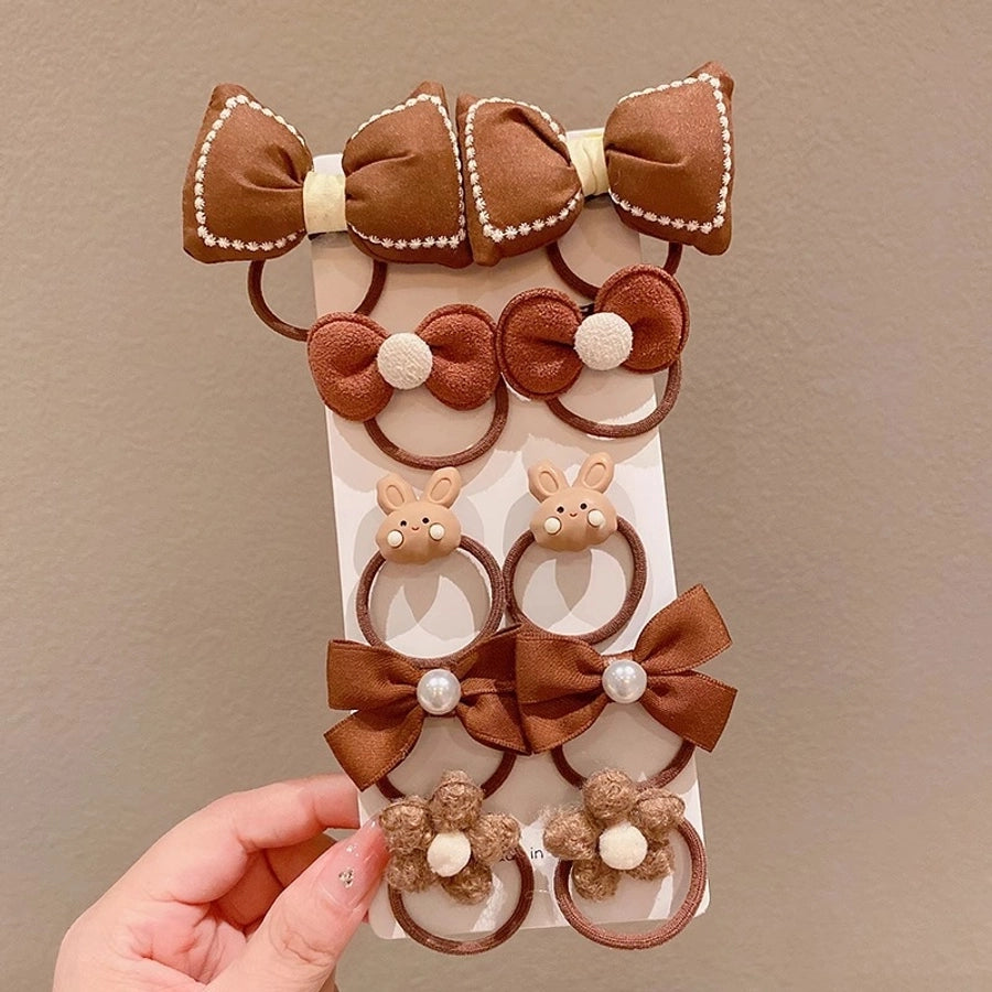 New Milk brown hair band Girls baby does not hurt hair high elastic bow tie hair rope children hair accessories rubber band Female