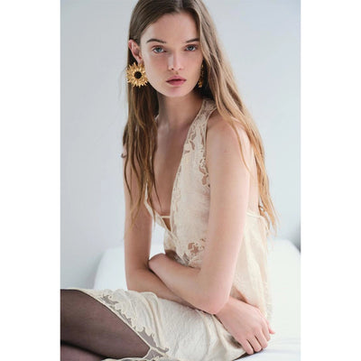 1 Pair Classic Style Sunflower 304 Stainless Steel Ear Studs