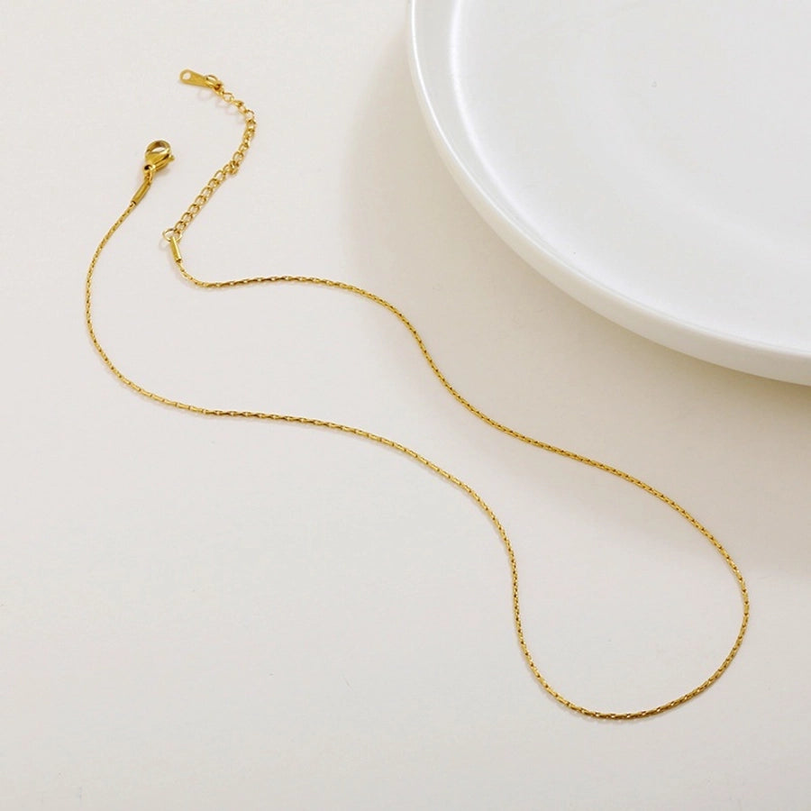 Jewelry Simple Style Geometric Solid Color Titanium Steel Chain Necklace