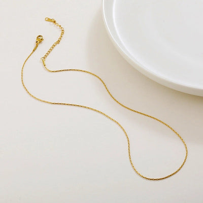 Jewelry Simple Style Geometric Solid Color Titanium Steel Chain Necklace