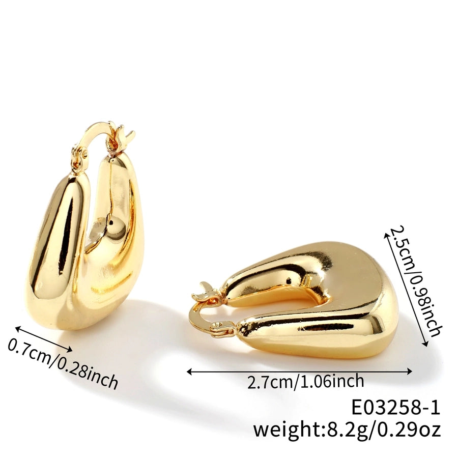 1 Pair Glam Luxurious Korean Style Geometric Inlay Copper Zircon K Gold Plated Ear clip