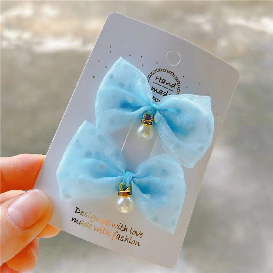 simple style bow knot cloth hair clip