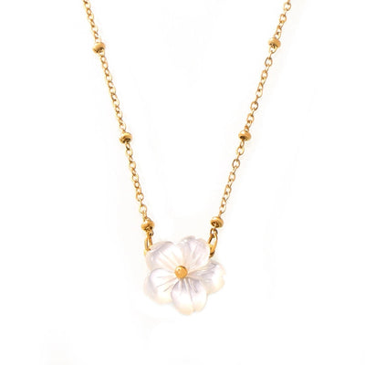 Jewelry Elegant Flower Titanium Steel Pendant Necklace