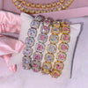 Copper Zircon Plating Inlay Square Zircon Bracelets