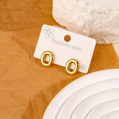 1 Pair Simple Style Classic Style Letter 304 Stainless Steel 18K Gold Plated Ear Studs