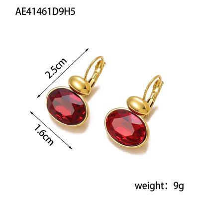 1 Pair Simple Style Geometric 304 Stainless Steel Zircon 18K Gold Plated Earrings