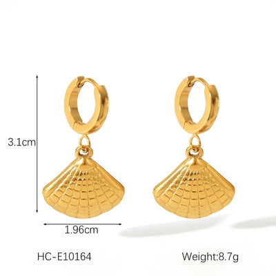 1 Pair IG Style French Style Starfish Crab Shell 304 Stainless Steel Titanium Steel 18K Gold Plated Drop Earrings Ear Studs