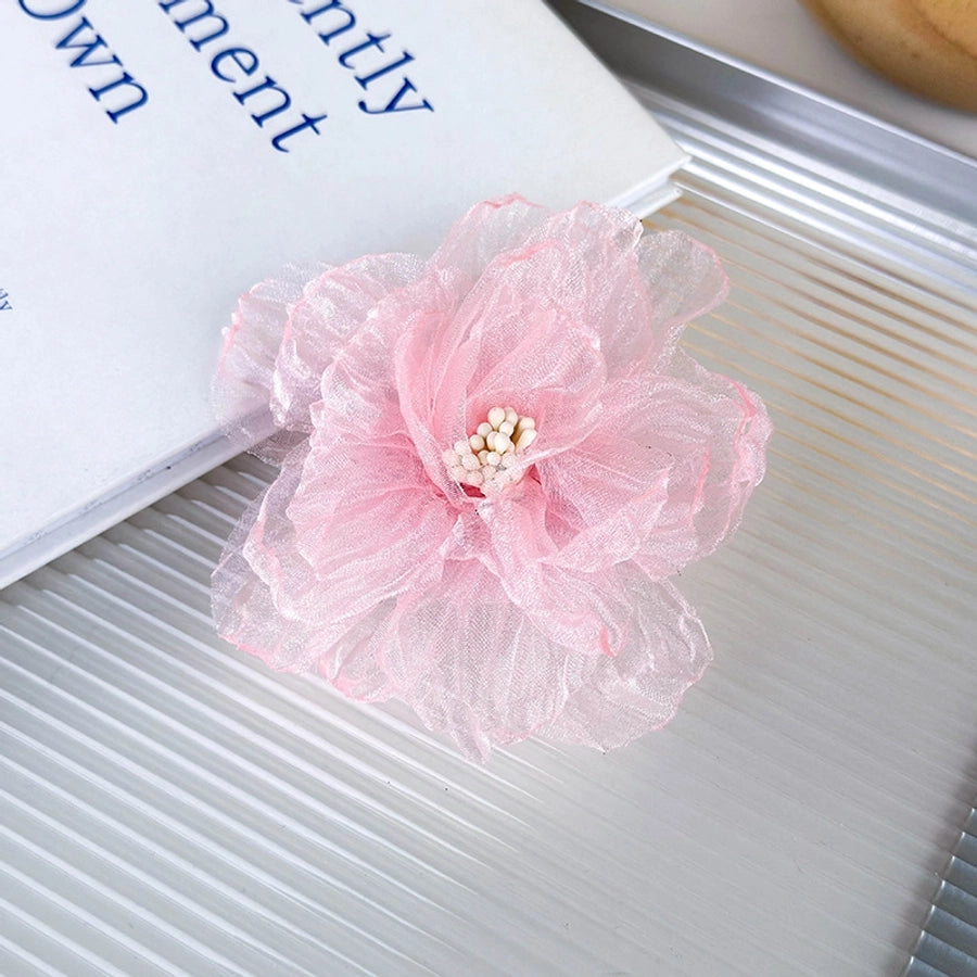 Women's Elegant Romantic Solid Color Gauze Patchwork Hair Clip
