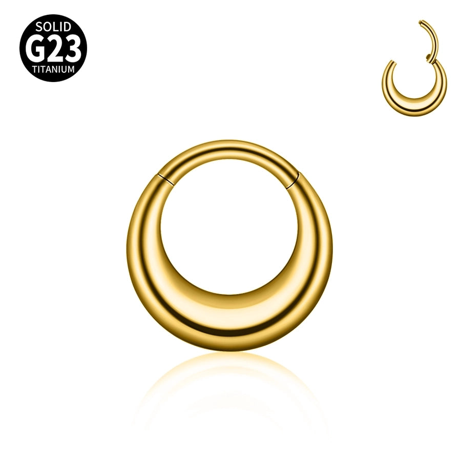 1 Piece Nose Rings & Studs Casual Tropical Oval G23 Titanium Alloy Polishing Plating Hollow Out 18K Gold Plated