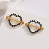 1 Pair Ear Cartilage Rings & Studs Modern Style Shiny Heart Shape 304 Stainless Steel Inlay Zircon Ear Cartilage Rings & Studs