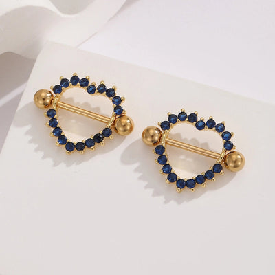 1 Pair Ear Cartilage Rings & Studs Modern Style Shiny Heart Shape 304 Stainless Steel Inlay Zircon Ear Cartilage Rings & Studs